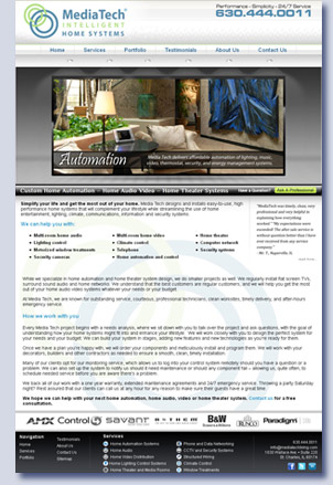 Media Tech website with content created by Kreski Marketing