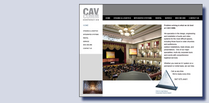 CAVCOMM website created by Kreski Marketing Consultants